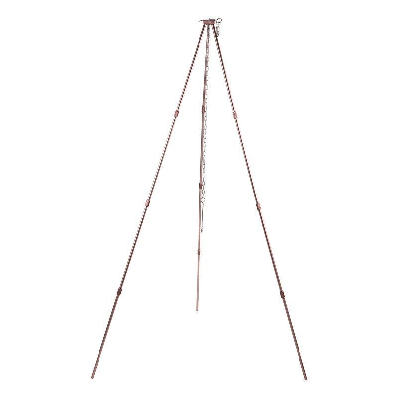 柯曼MS-105可拆卸可调高超轻铝合金吊锅支架露营烧烤架吊锅三脚