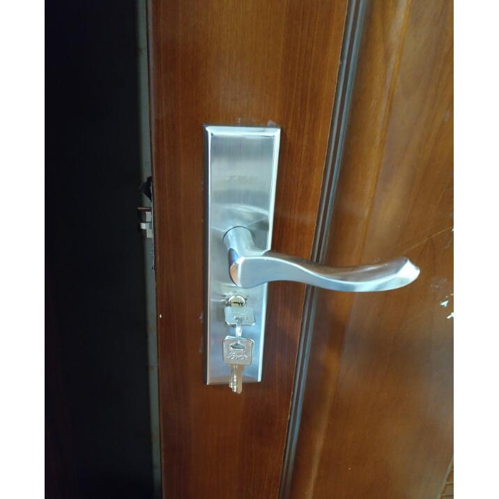 不锈钢简约单舌执手锁实木门卧室把手锁房门锁通用型老式单舌门锁
