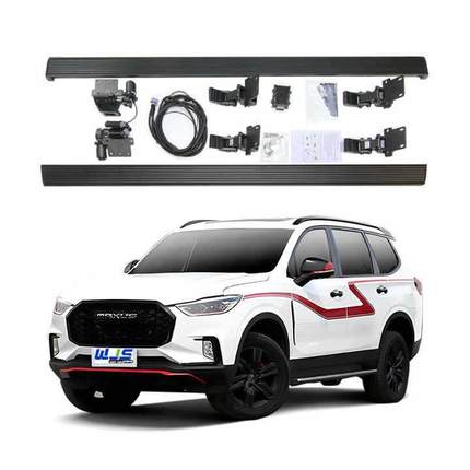 LED流光灯电动踏板全铝迎宾侧踏板铝合金自动伸缩脚踏板商务车