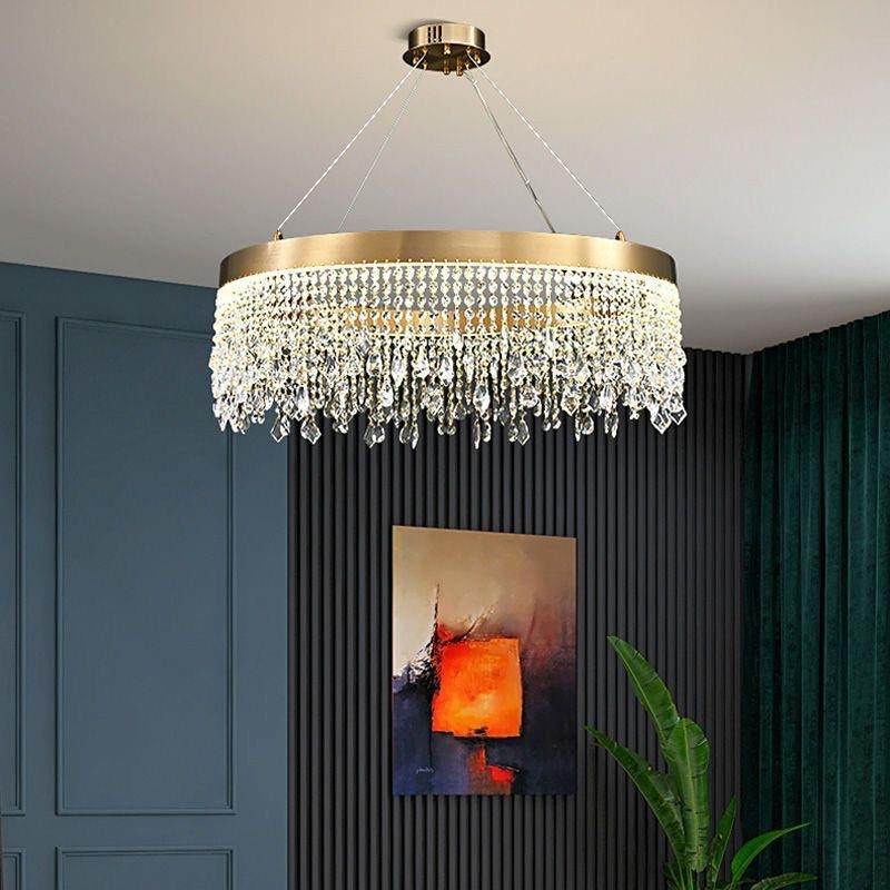 水晶吊灯2025新款轻奢客厅灯后现代圆环圆形双层卧室餐厅流苏吊灯,纺织面料/辅料/配套,纺织机械配件,淘宝优惠券,粉丝福利购,淘宝优惠卷
