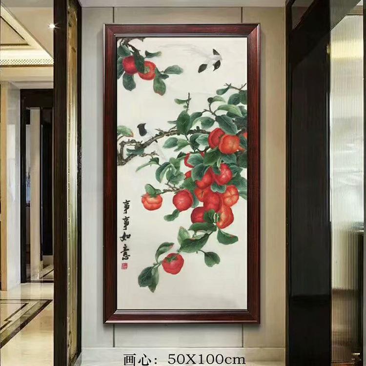 双面手工刺绣屏风客厅苏绣画成品商用办公隔断装饰画厂
