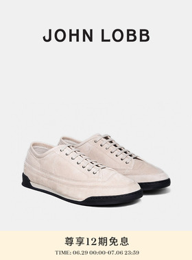 【运动休闲】JOHN LOBB 男士COURT米黄色皮质绒面革舒适运动鞋