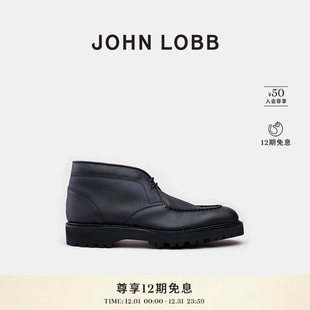 都市型格 男士 JOHN FIELD厚底 黑色小牛皮德比鞋 LOBB秋冬新品