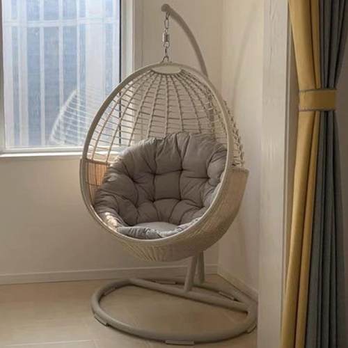 吊椅吊篮藤椅秋千北欧家用室内摇椅阳台懒人网红少女鸟巢藤编摇篮