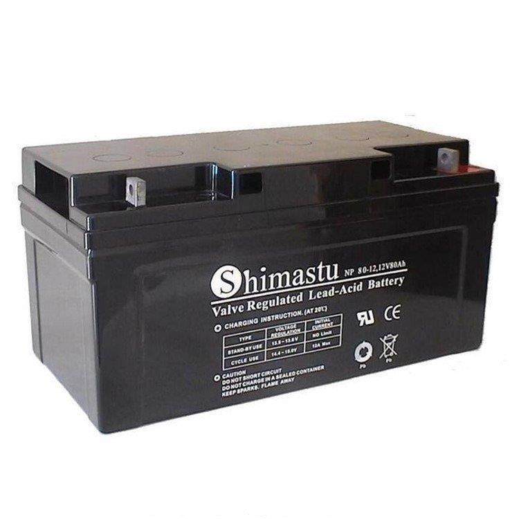 Shimastu蓄电池NP80-1212V80AH含税销售质保三年纸箱非进口泰尔