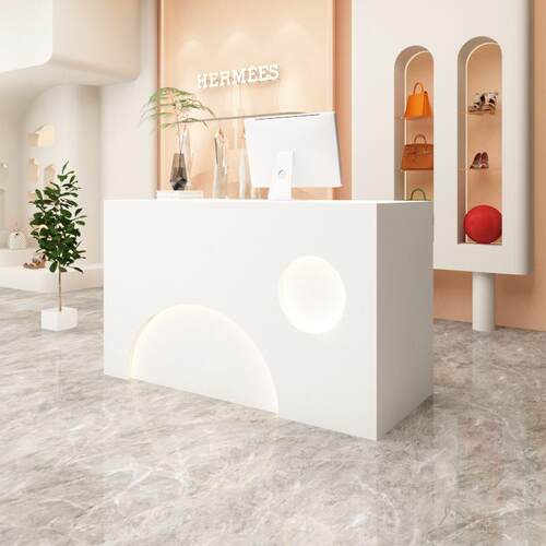 简约现代服装店收银台院奶茶店前台接待台小型商用吧台前台桌柜台