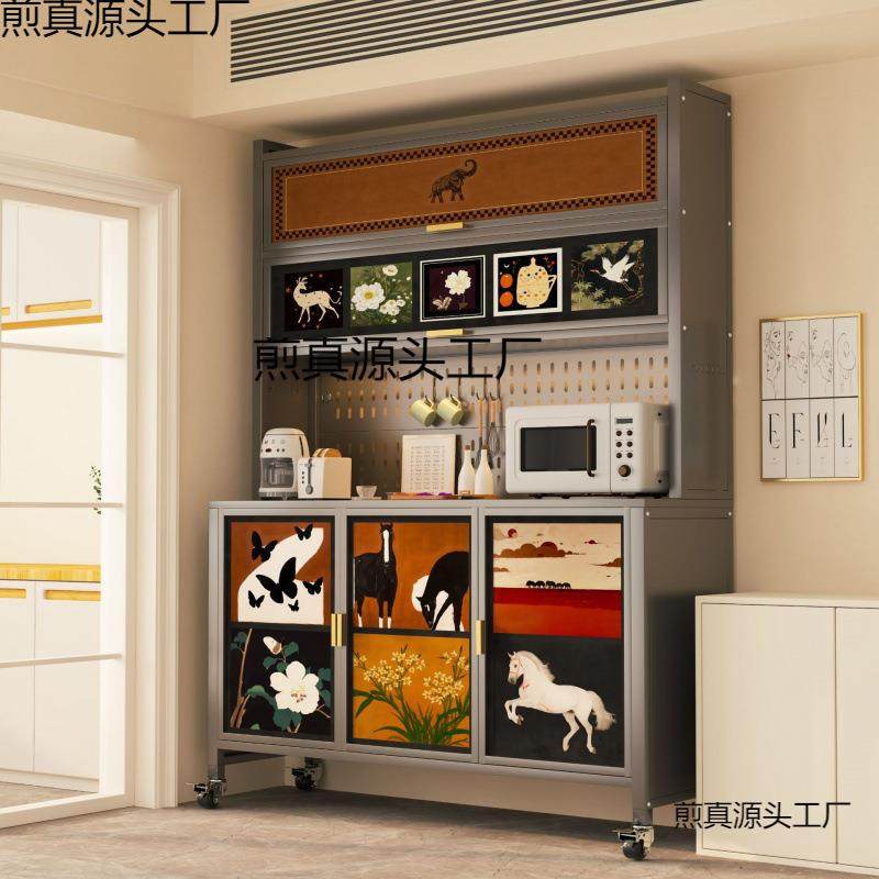 钢制中古风防晒阳台柜厨房置物架落地多层多功能带防水台垫收纳柜,3C数码配件,USB灯,淘宝优惠券,粉丝福利购,淘宝优惠卷