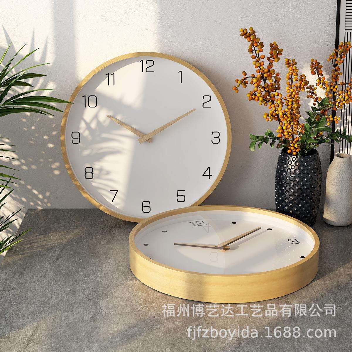 亚马逊热卖挂钟时尚静音钟表客厅现代简约时钟北欧卧室挂墙钟表