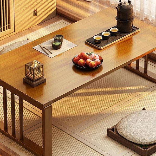 飘窗小茶几榻榻米日式矮桌子茶桌小桌子卧室坐地折叠炕桌家用竹木