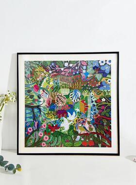 实木拼图框500片eeBoo拼图装裱框专用1000片拼图正方形相框外框架