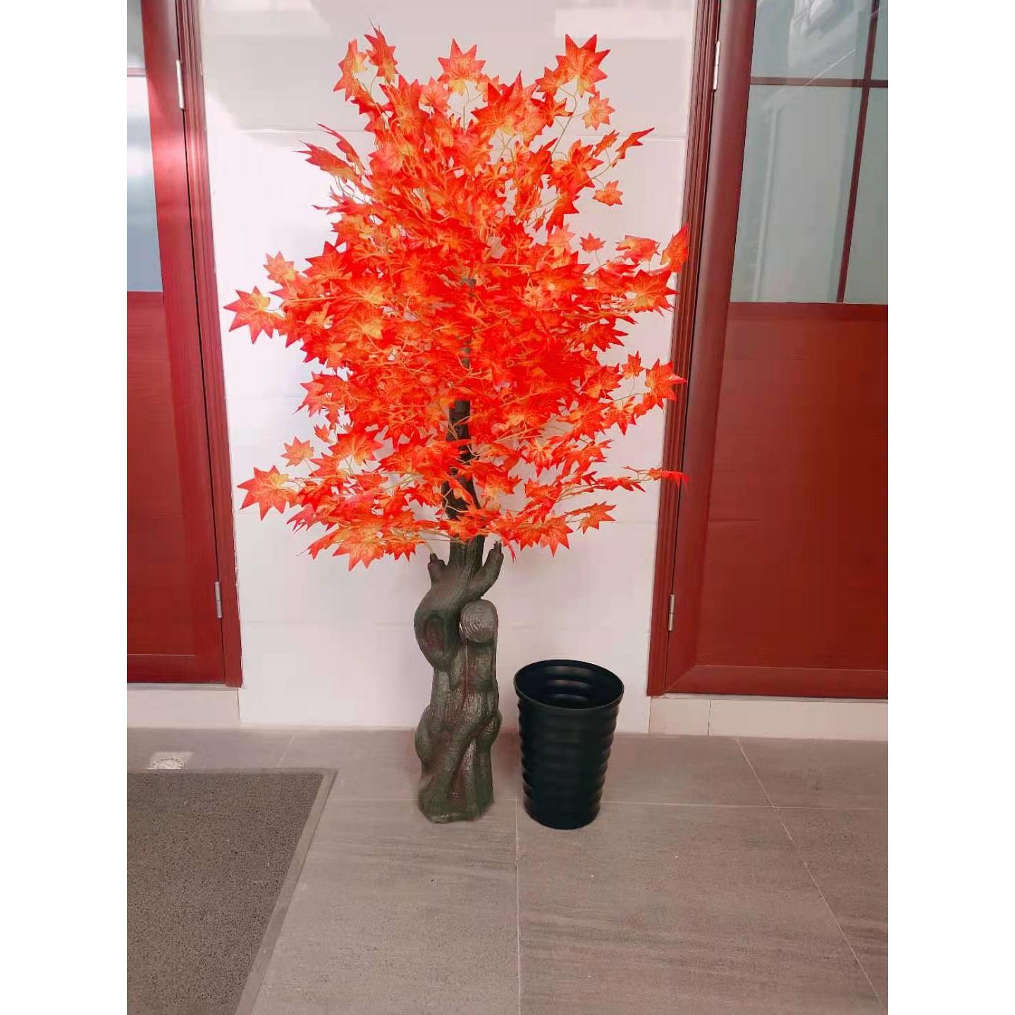 彷真植物盆栽红枫树装饰塑料假花防真花客厅摆件落地假盆景花艺