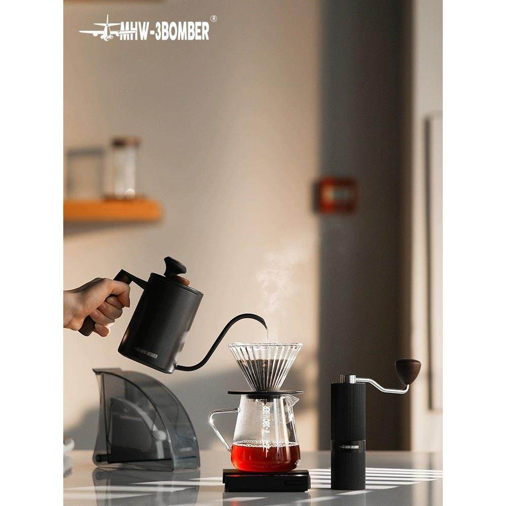 轰炸机Mhw手冲咖啡壶设置过滤杯咖啡研磨机共享壶冲泡咖啡器具家