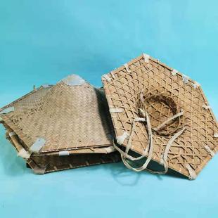 民俗老物件怀旧收藏老斗笠民间农耕遮阳老式草帽子农家院装饰工具