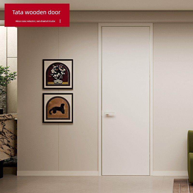 TATA木门实木室内门卧室门房间门隐形门套装门折叠门@001简白系列