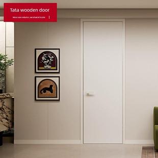 TATA木门实木室内门卧室门房间门隐形门套装 门折叠门@001简白系列