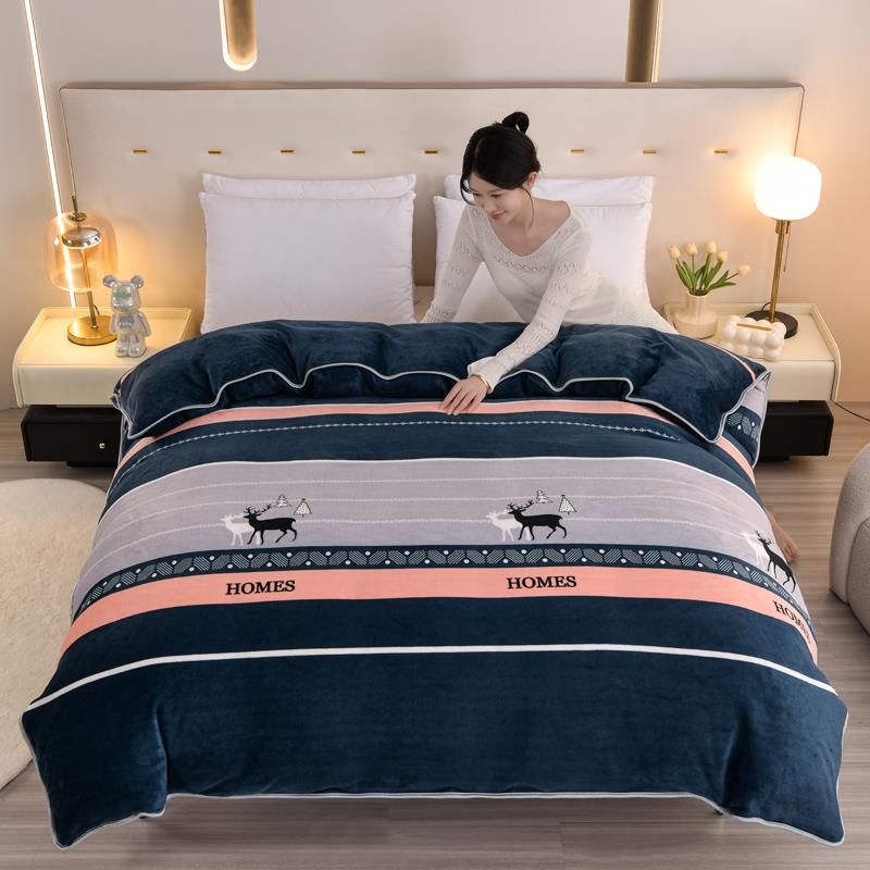 牛奶绒被罩单件加厚单双人褥子套罩珊瑚绒被套保暖法兰绒被罩双面