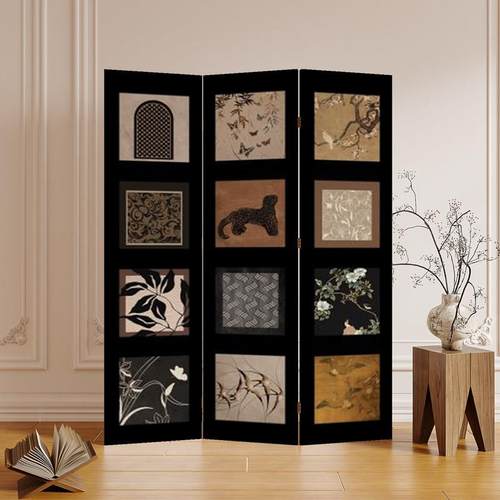 法式中古屏风隔断客厅可折叠移动饭厅卧室玄关遮挡覆古风装饰折屏