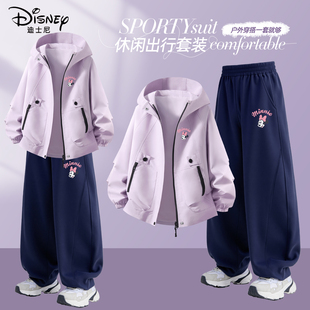 迪士尼女童春装套装春秋2026新款童装女装春季运动服时髦儿童衣服
