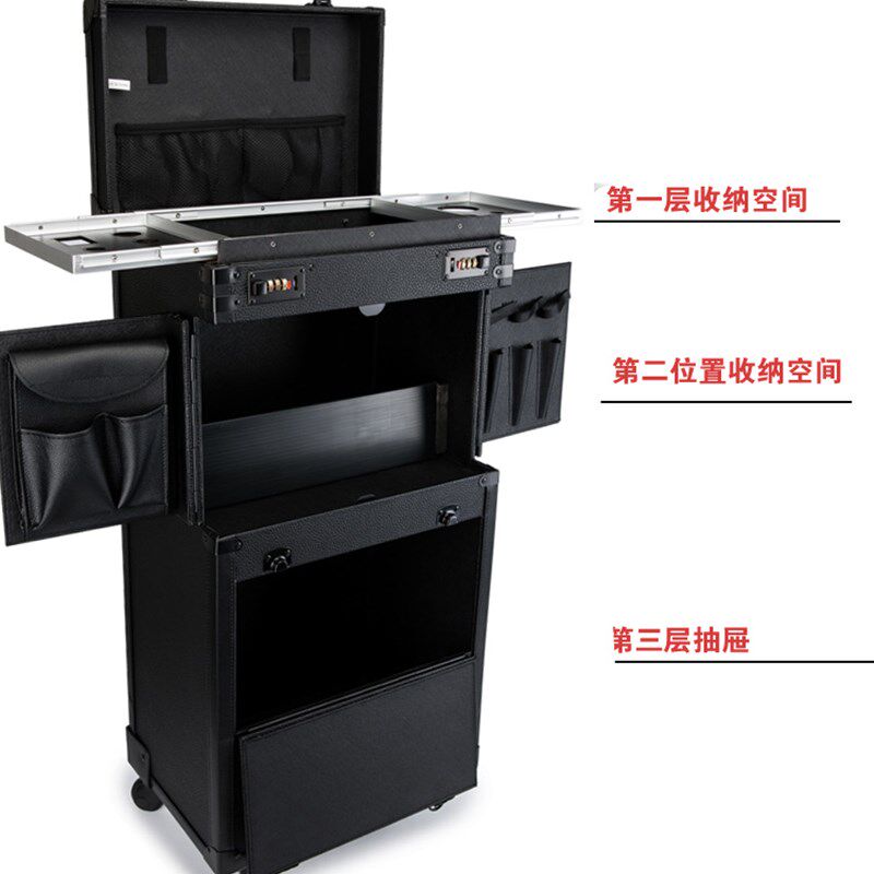 热销新款拉杆美发工具箱高端发型师专用大工箱大容量多功能