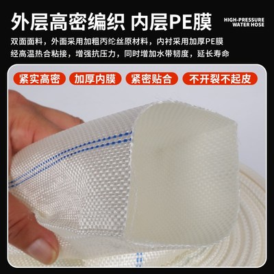 热销农用消防灌溉水带1寸2寸3寸帆布编织耐磨加厚高压防爆水管浇