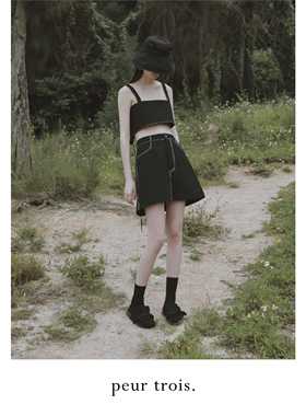 peur 吊带背心百搭款黑色时尚简约春夏马甲外缝线原创设计