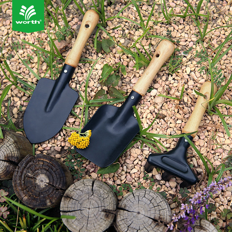 沃施儿童木柄铁铲子户外挖土小种菜种花玩具小号幼儿园工具套装