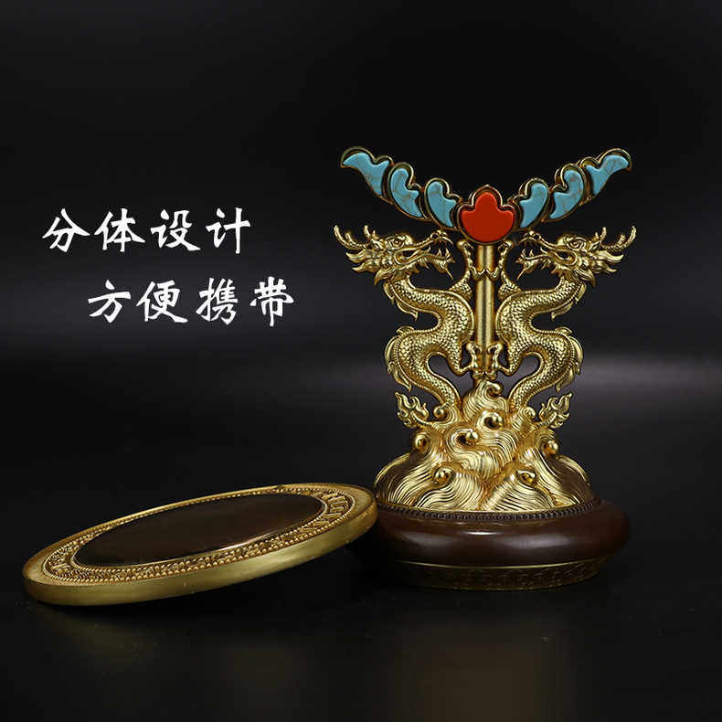 慧宝准提镜B款纯铜平面凸面镜坛随身唐密藏密乘供修吉祥摆件