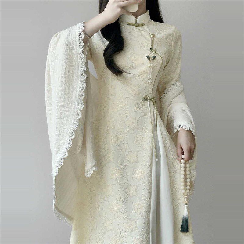 新中式复古国风改良旗袍年轻少女订婚礼服敬酒服淑女小个子连衣裙