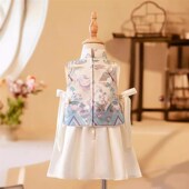 周岁礼服女宝宝新中式 抓周衣服一岁儿童旗袍马面裙夏 女童国潮唐装