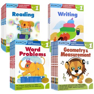 kumon 公文式教育 英语数学练习册 小学1-6年级 Math Geometry & Measurement Word Problems Writing Reading Workbooks 英文原版
