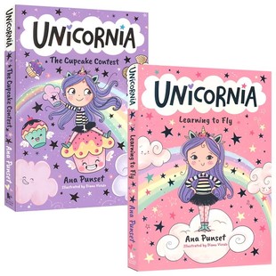 Unicornia Learning to Fly The Cupcake Contest 独角兽学院1&3 桥梁书 初级章节小说 小学生英语课外读物 英文原版进口儿童图书