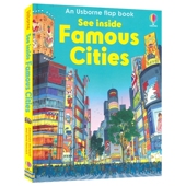 英文原版 See Famous 尤斯伯恩看里面揭秘系列 进口 Inside 翻翻书 儿童纸板书 Usborne Cities 世界著名城市 少儿科普百科读物