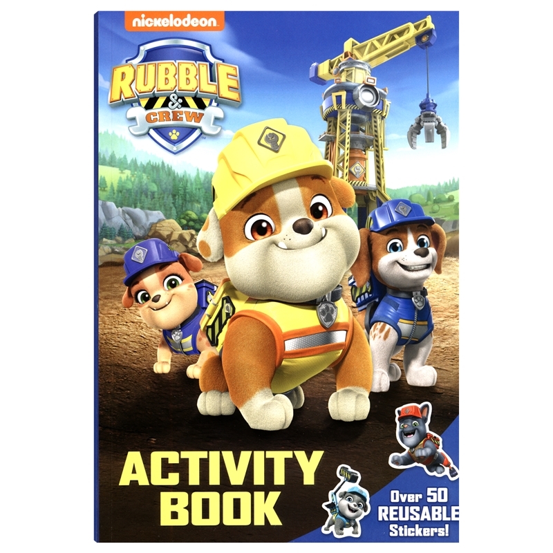 Rubble & Crew Activity Book 汪汪队立大功 益智活动书 50+贴纸 涂色 迷宫 谜题 设计挑战 英文原版进口儿童图书