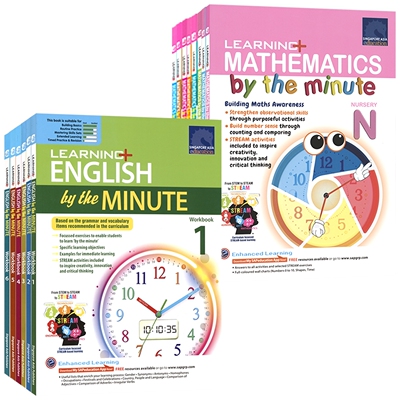 新加坡数学 SAP Learning English Math by the Minute Workbook 学习系列 数学英语轻松练 幼儿园小学教辅 学练结合 英文原版