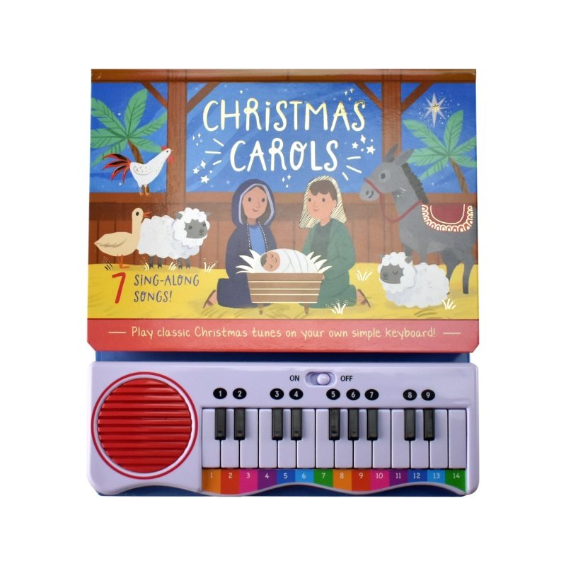Christmas Carols 圣诞颂歌 童谣琴键发声书 钢琴纸板书 含7首儿歌 儿童英语音乐启蒙 亲子读物 英文原版进口儿童图书