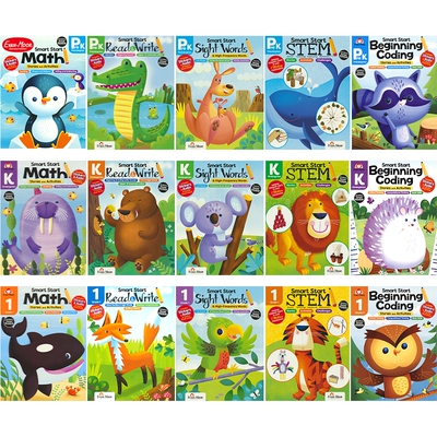 Evan-Moor Smart Start Math 美国教辅聪慧启蒙系列数学高频词编程STEM 幼儿园-一年级 儿童英语练习册 英文原版进口图书