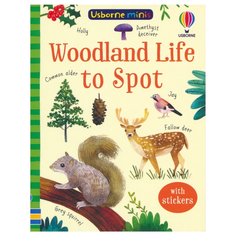 Usborne Minis Woodland Life to Spot 观察林地 贴纸书 趣味科普书 自然知识 英语学习 6-8岁 英文原版进口图书