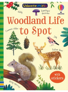 Usborne Minis Woodland Life to Spot 观察林地 贴纸书 趣味科普书 自然知识 英语学习 6-8岁 英文原版进口图书