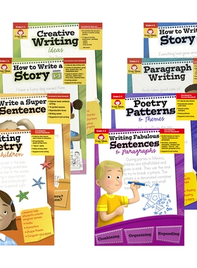 Evan Moor How to Write a Story a Super Sentence Paragraph Writing Creative Writing 美国加州句子段落故事创意写作指导