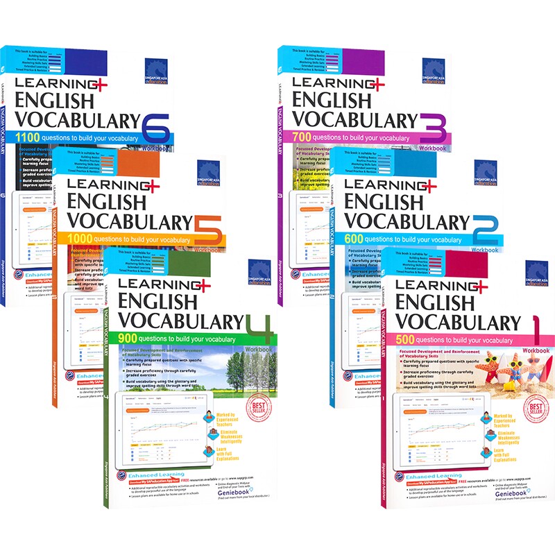 SAP 新加坡 英语词汇专项练习册 Learning English Vocabulary 小学1-6年级 4800个英语单词 学习系列教辅 图片情境记忆 英文原版