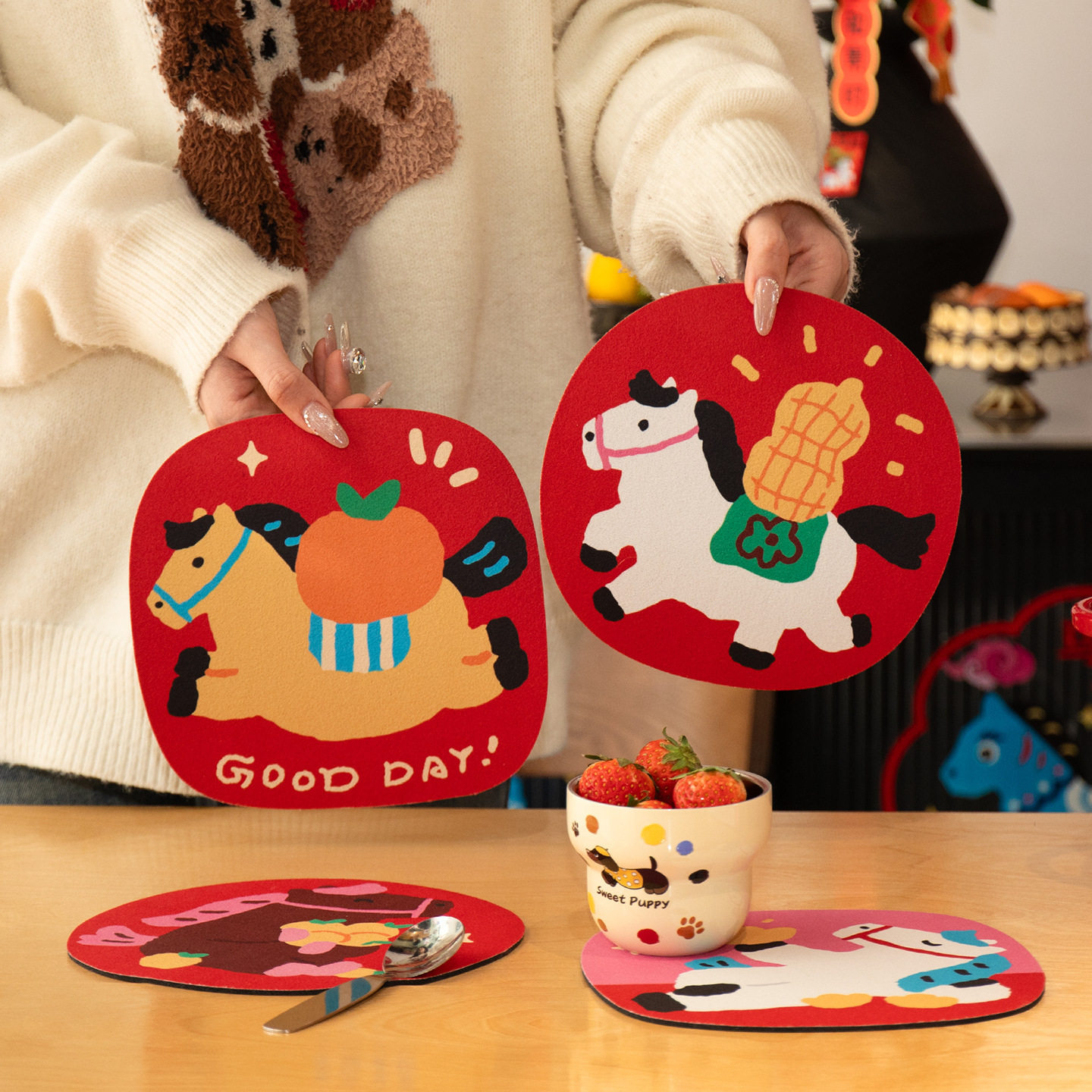 马年隔热垫餐桌垫家用防烫耐高温硅藻泥砂锅碗垫杯垫子2026新款,餐饮具,餐垫,淘宝优惠券,粉丝福利购,淘宝优惠卷