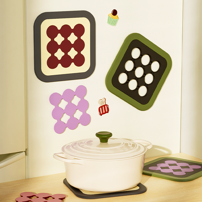磁吸硅胶防烫垫餐桌垫杯垫耐高温餐垫锅垫碗垫家用款盘垫砂锅垫子