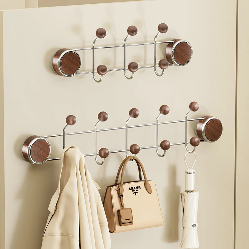 吸盘铁艺排钩强力承重入户门后壁挂书包帽子浴室厨房玄关卧室粘钩