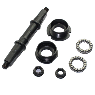 自行车中轴杆3S全套总成山地5S曲柄钢碗组普通单车方口珠架滚珠架