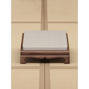 实木拜凳家用拜垫加厚蒲团打坐垫黑胡桃木跪拜凳跪垫可拆洗新中式