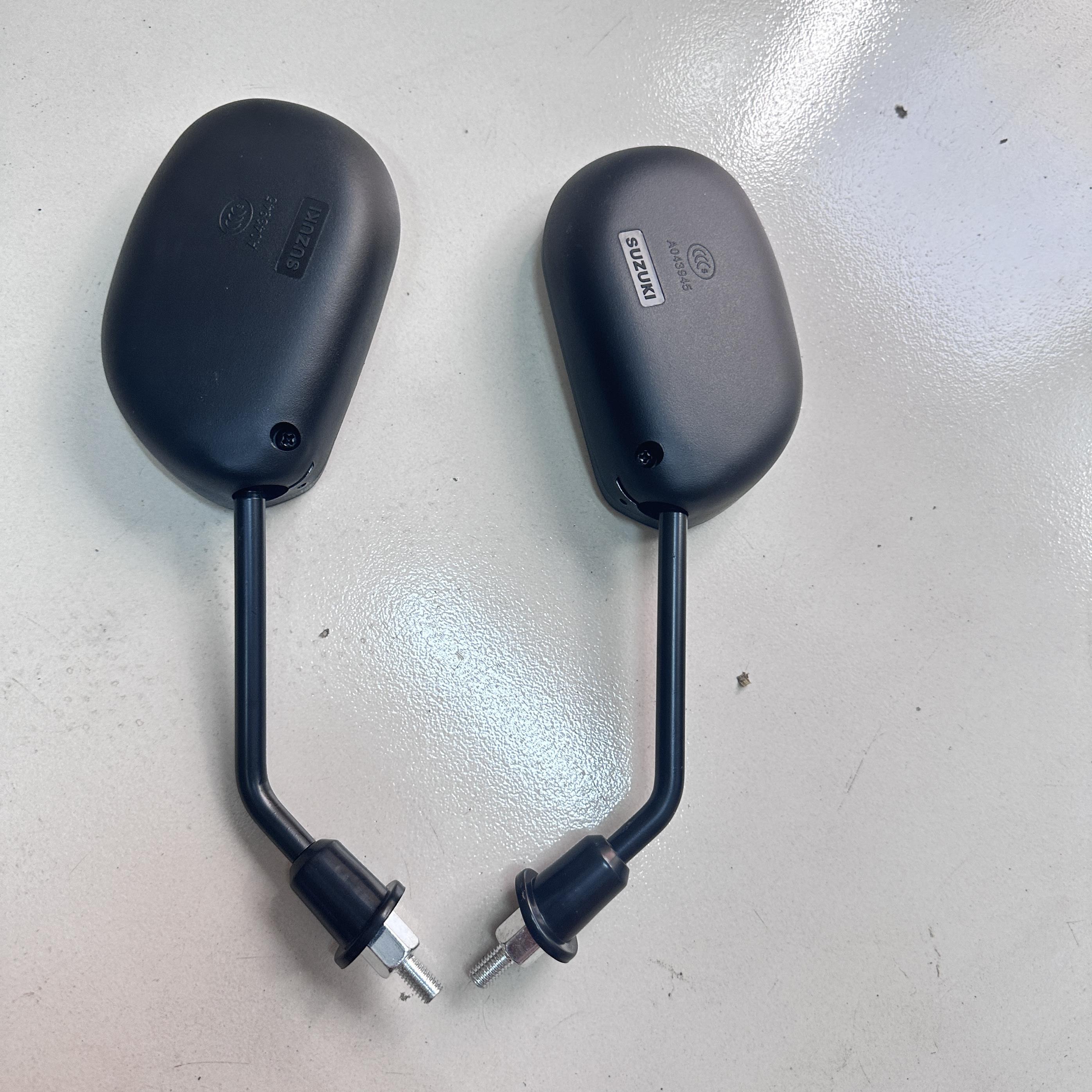 适用铃木畅迪FW110弯梁摩托车配件后视镜倒车镜左右反光镜观后镜