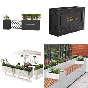 市政咖啡厅外摆围栏阳台户外成品铁艺镀锌板金属隔断花箱花池花盆