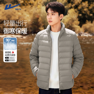 立领防风户外休闲保暖羽绒服男