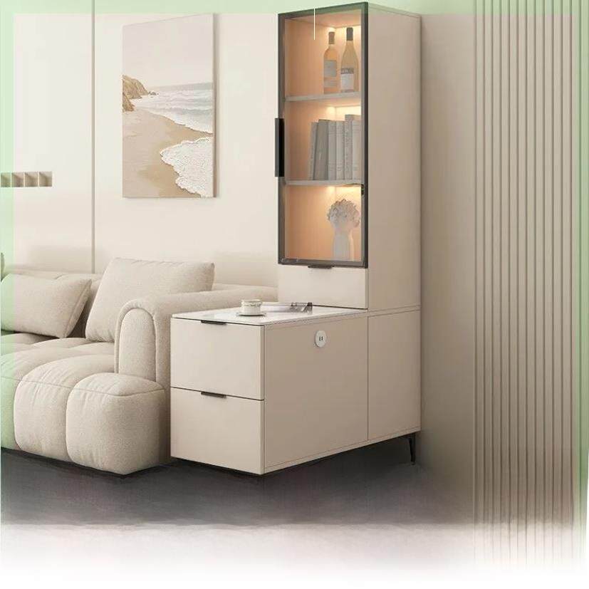 沙发边柜侧边柜客厅置物柜家用岩板角几柜实木简约边桌茶几边几柜