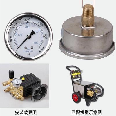 邦驰1145-1450-2200-2900超高压清洗机洗车机陶瓷柱塞泵头压力表